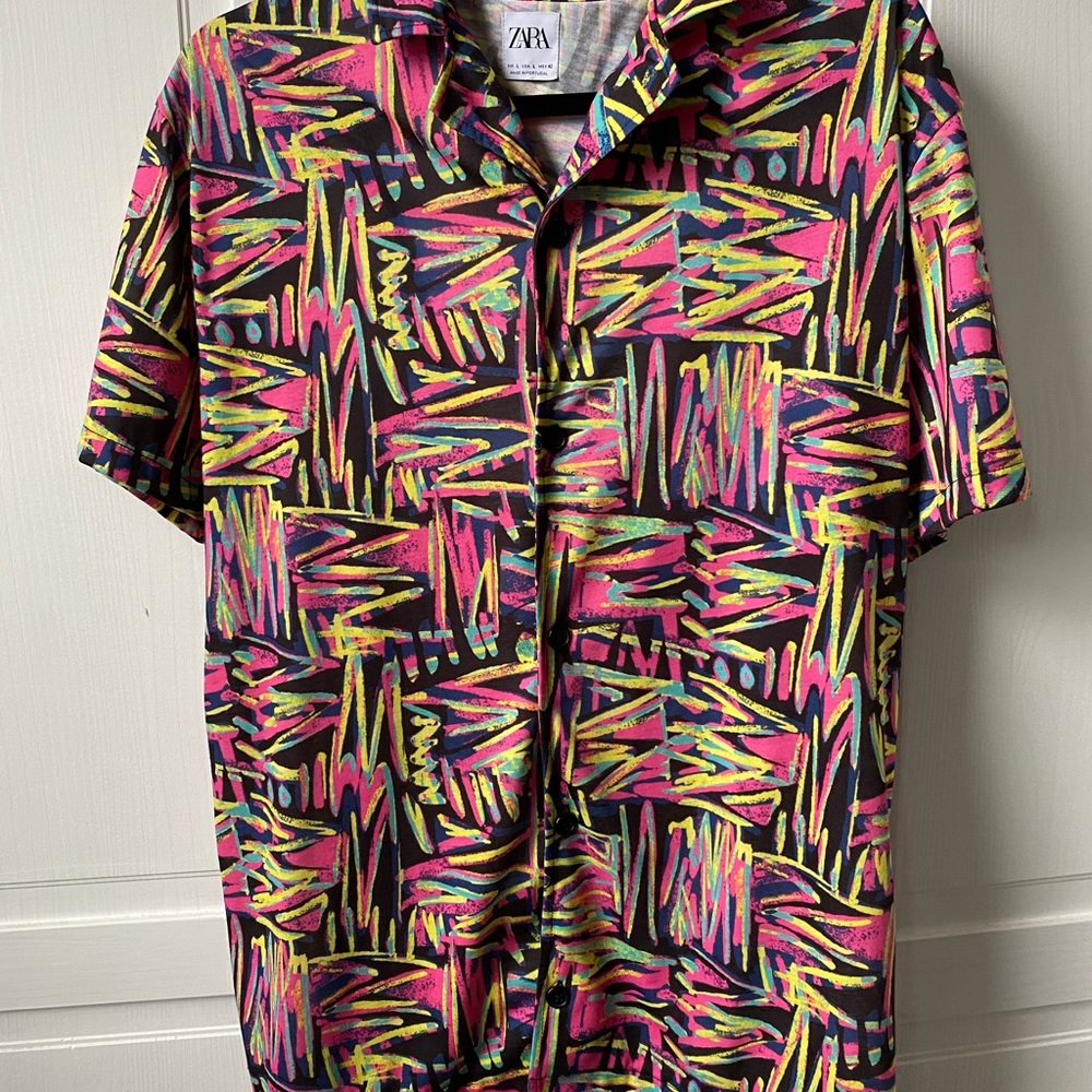 Zara men’s camp button up camp shirt